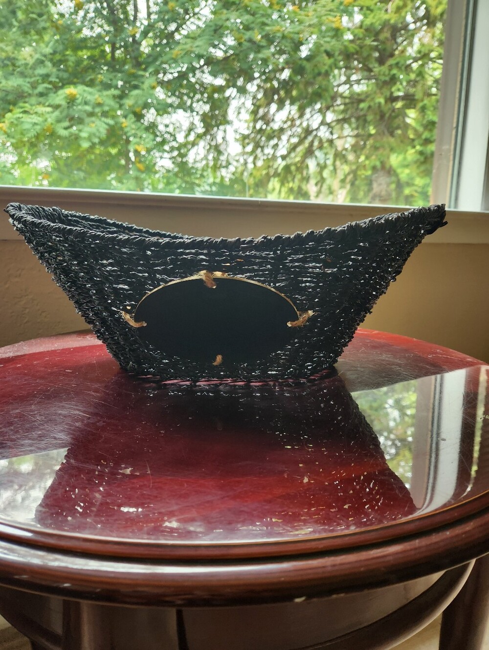 MAINSTAYS OVAL BLACK SEAGRASS STORAGE BASKET